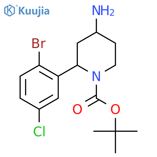 Tert-butyl 4-amino-2-(2-bromo-5-chlorophenyl)piperidine-1-carboxylate structure