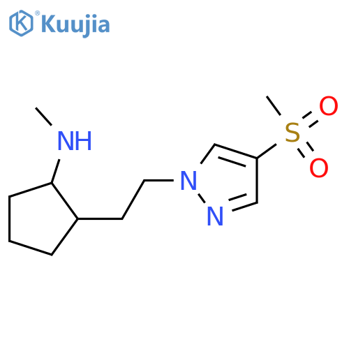 2-2-(4-methanesulfonyl-1H-pyrazol-1-yl)ethyl-N-methylcyclopentan-1-amine structure