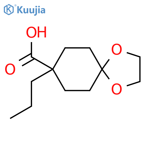 8-Propyl-1,4-dioxaspiro[4.5]decane-8-carboxylic acid structure
