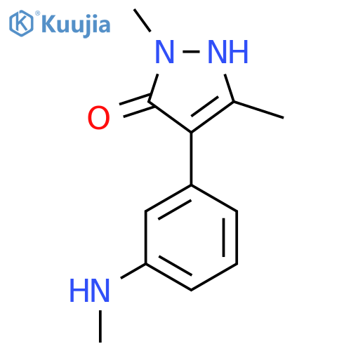 1,3-dimethyl-4-[3-(methylamino)phenyl]-1H-pyrazol-5-ol structure