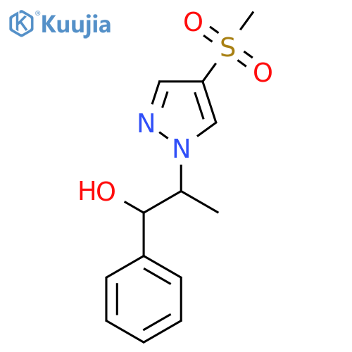 2-(4-methanesulfonyl-1H-pyrazol-1-yl)-1-phenylpropan-1-ol structure