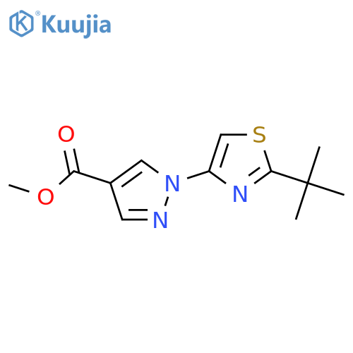 methyl 1-(2-tert-butyl-1,3-thiazol-4-yl)-1H-pyrazole-4-carboxylate structure