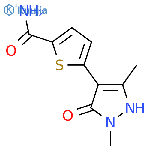 5-(5-hydroxy-1,3-dimethyl-1H-pyrazol-4-yl)thiophene-2-carboxamide structure
