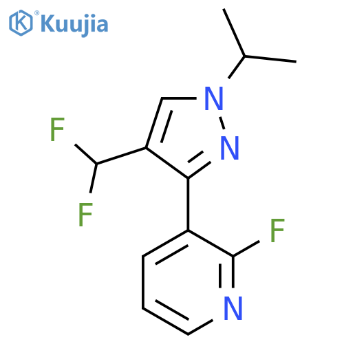 3-4-(difluoromethyl)-1-(propan-2-yl)-1H-pyrazol-3-yl-2-fluoropyridine structure