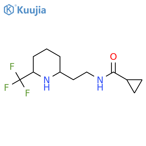 N-{2-[6-(trifluoromethyl)piperidin-2-yl]ethyl}cyclopropanecarboxamide structure