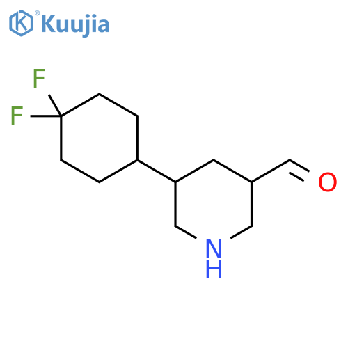 5-(4,4-Difluorocyclohexyl)piperidine-3-carbaldehyde structure