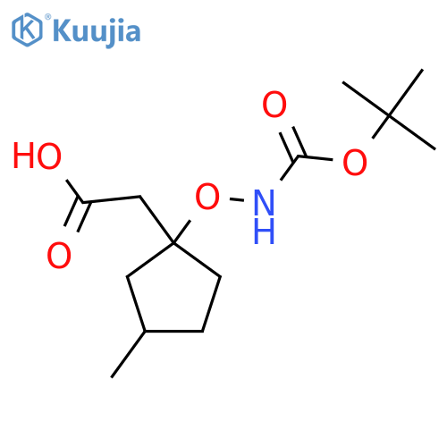 2-[1-({[(Tert-butoxy)carbonyl]amino}oxy)-3-methylcyclopentyl]acetic acid structure