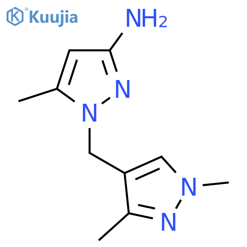 1-(1,3-dimethyl-1H-pyrazol-4-yl)methyl-5-methyl-1H-pyrazol-3-amine structure