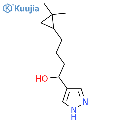 4-(2,2-dimethylcyclopropyl)-1-(1H-pyrazol-4-yl)butan-1-ol structure