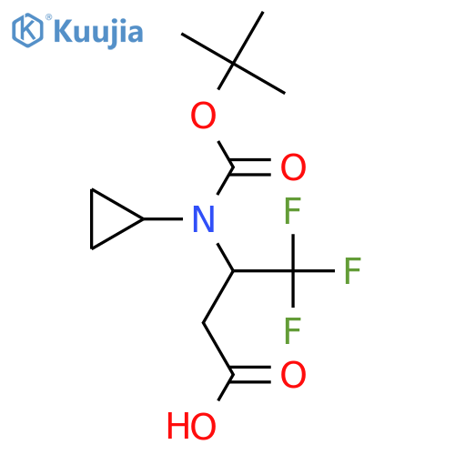 3-{[(Tert-butoxy)carbonyl](cyclopropyl)amino}-4,4,4-trifluorobutanoic acid structure