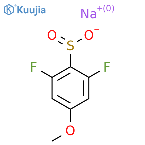 Sodium 2,6-difluoro-4-methoxybenzene-1-sulfinate structure