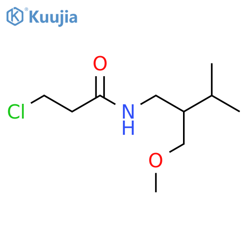 3-chloro-N-[2-(methoxymethyl)-3-methylbutyl]propanamide structure