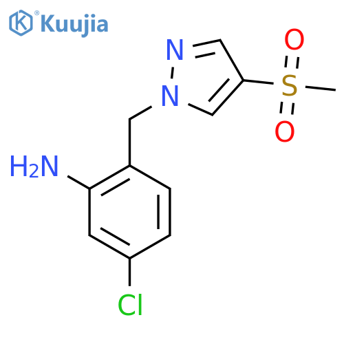 5-chloro-2-(4-methanesulfonyl-1H-pyrazol-1-yl)methylaniline structure