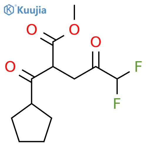 methyl 2-cyclopentanecarbonyl-5,5-difluoro-4-oxopentanoate structure
