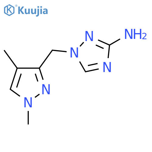 1-(1,4-dimethyl-1H-pyrazol-3-yl)methyl-1H-1,2,4-triazol-3-amine structure
