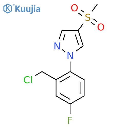 1-2-(chloromethyl)-4-fluorophenyl-4-methanesulfonyl-1H-pyrazole structure