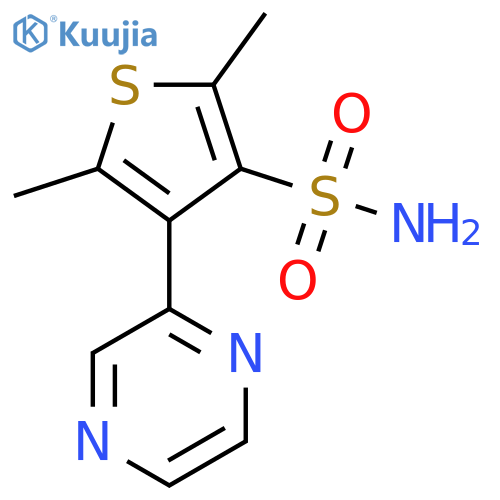 2,5-Dimethyl-4-(pyrazin-2-yl)thiophene-3-sulfonamide structure