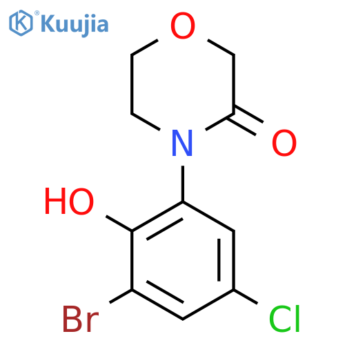 4-(3-bromo-5-chloro-2-hydroxyphenyl)morpholin-3-one structure