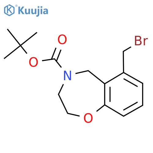 tert-butyl 6-(bromomethyl)-2,3,4,5-tetrahydro-1,4-benzoxazepine-4-carboxylate structure