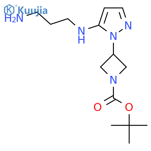 tert-butyl 3-{5-(3-aminopropyl)amino-1H-pyrazol-1-yl}azetidine-1-carboxylate structure