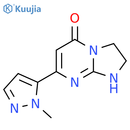 7-(1-methyl-1H-pyrazol-5-yl)-1H,2H,3H,5H-imidazolidino1,2-apyrimidin-5-one structure