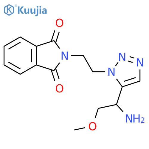 2-{2-[5-(1-amino-2-methoxyethyl)-1H-1,2,3-triazol-1-yl]ethyl}-2,3-dihydro-1H-isoindole-1,3-dione structure