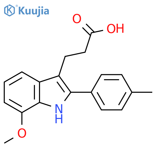 1H-Indole-3-propanoic acid, 7-methoxy-2-(4-methylphenyl)- structure