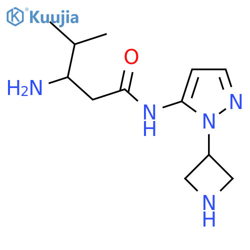 3-amino-N-1-(azetidin-3-yl)-1H-pyrazol-5-yl-4-methylpentanamide structure