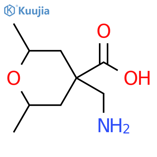 2H-Pyran-4-carboxylic acid, 4-(aminomethyl)tetrahydro-2,6-dimethyl- structure