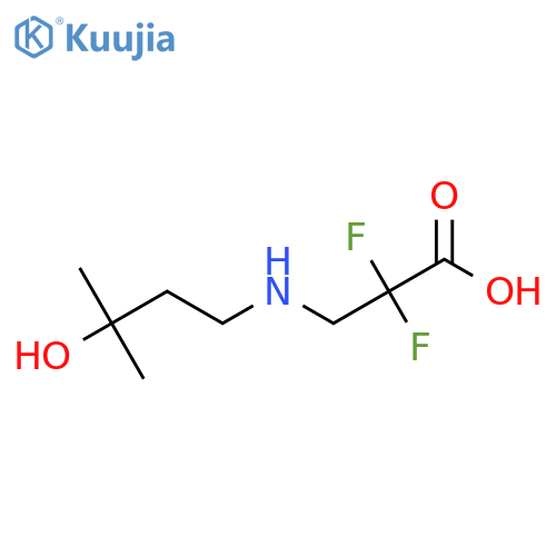 2,2-Difluoro-3-[(3-hydroxy-3-methylbutyl)amino]propanoic acid structure