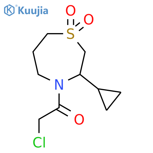 4-(2-Chloroacetyl)-3-cyclopropyl-1lambda6,4-thiazepane-1,1-dione structure