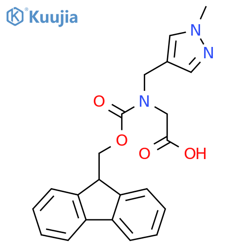 2-({[(9H-fluoren-9-yl)methoxy]carbonyl}[(1-methyl-1H-pyrazol-4-yl)methyl]amino)acetic acid structure