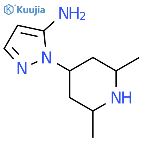 1H-Pyrazol-5-amine, 1-(2,6-dimethyl-4-piperidinyl)- structure