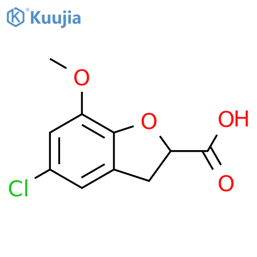 2-Benzofurancarboxylic acid, 5-chloro-2,3-dihydro-7-methoxy- structure