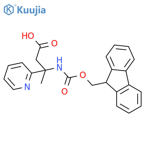 3-({[(9H-fluoren-9-yl)methoxy]carbonyl}amino)-3-(pyridin-2-yl)butanoic acid structure