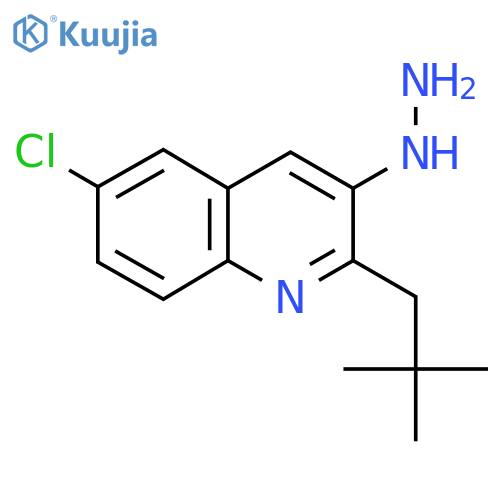 6-Chloro-2-(2,2-dimethylpropyl)-3-hydrazinylquinoline structure
