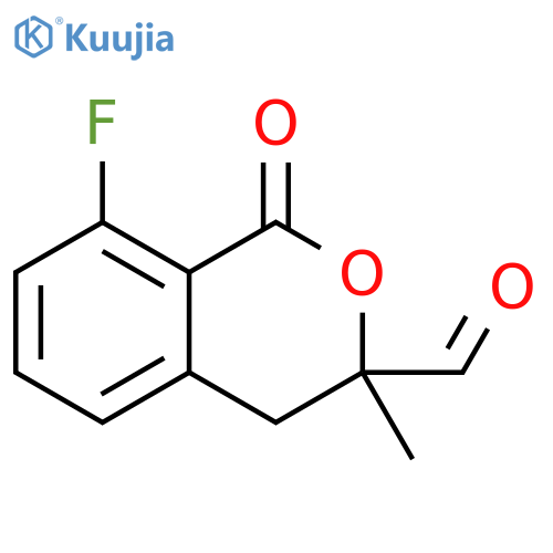 1H-2-Benzopyran-3-carboxaldehyde, 8-fluoro-3,4-dihydro-3-methyl-1-oxo- structure