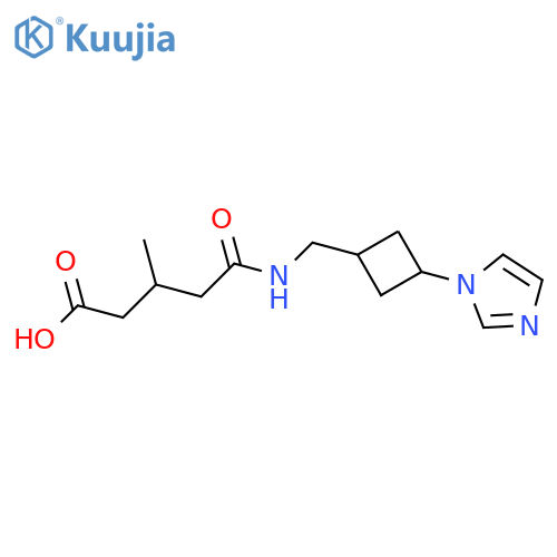 4-({3-(1H-imidazol-1-yl)cyclobutylmethyl}carbamoyl)-3-methylbutanoic acid structure