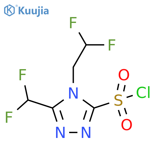 4H-1,2,4-Triazole-3-sulfonyl chloride, 4-(2,2-difluoroethyl)-5-(difluoromethyl)- structure