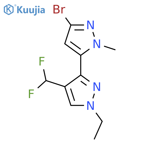 3-(3-bromo-1-methyl-1H-pyrazol-5-yl)-4-(difluoromethyl)-1-ethyl-1H-pyrazole structure