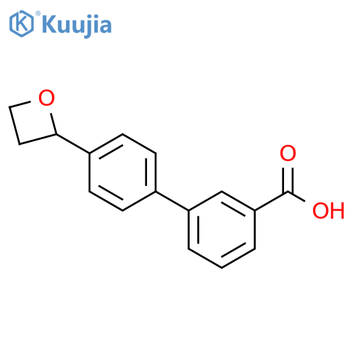[1,1'-Biphenyl]-3-carboxylic acid, 4'-(2-oxetanyl)- structure