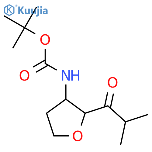 tert-butyl N-[2-(2-methylpropanoyl)oxolan-3-yl]carbamate structure