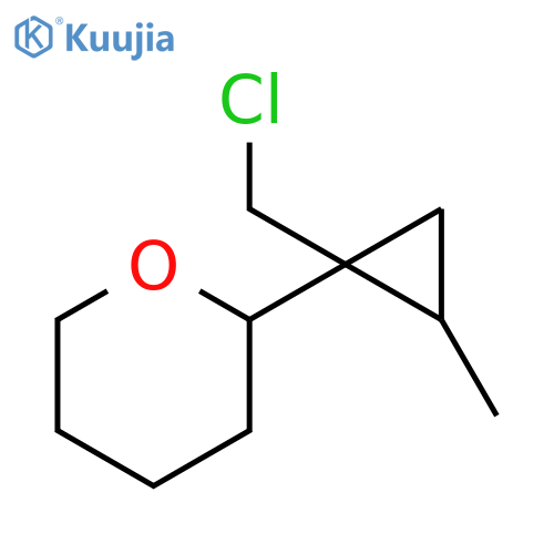 2H-Pyran, 2-[1-(chloromethyl)-2-methylcyclopropyl]tetrahydro- structure