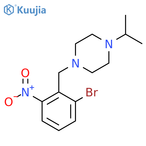 1-[(2-Bromo-6-nitrophenyl)methyl]-4-(propan-2-yl)piperazine structure