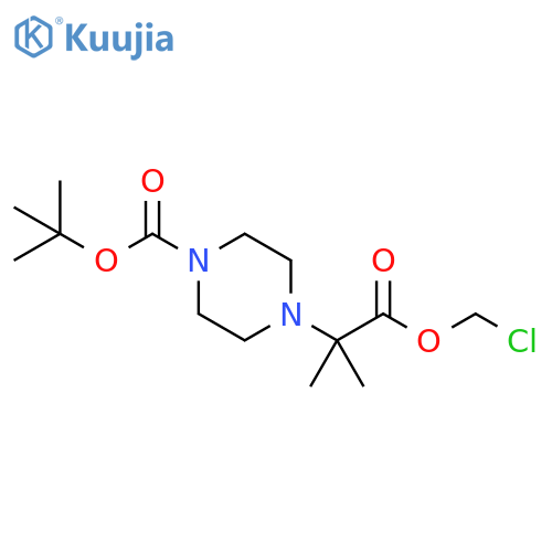 1-Piperazineacetic acid, 4-[(1,1-dimethylethoxy)carbonyl]-α,α-dimethyl-, chloromethyl ester structure