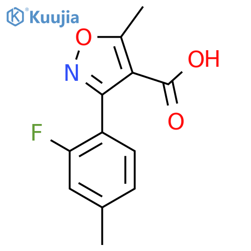 3-(2-Fluoro-4-methylphenyl)-5-methylisoxazole-4-carboxylic acid structure