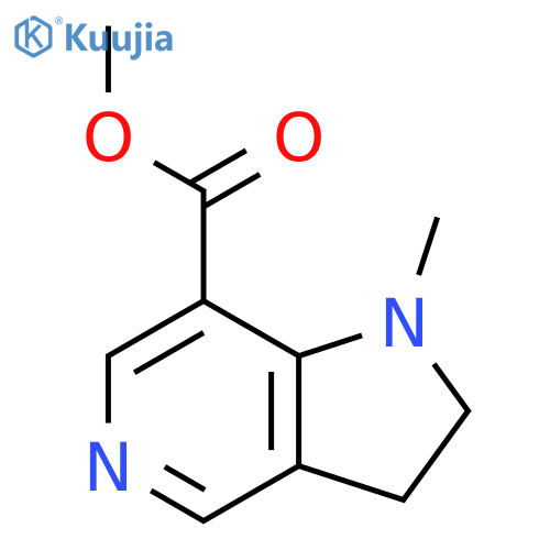 1H-Pyrrolo[3,2-c]pyridine-7-carboxylic acid, 2,3-dihydro-1-methyl-, methyl ester structure