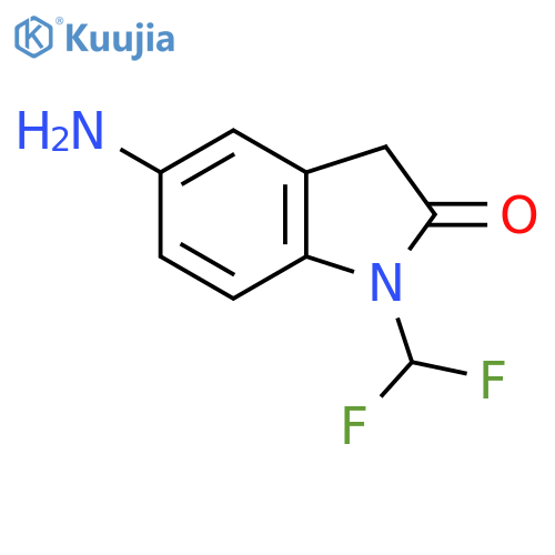 5-amino-1-(difluoromethyl)-2,3-dihydro-1H-indol-2-one structure