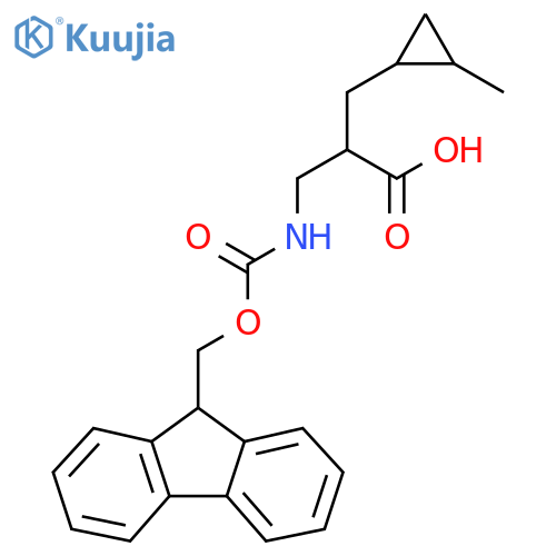 3-({(9H-fluoren-9-yl)methoxycarbonyl}amino)-2-(2-methylcyclopropyl)methylpropanoic acid structure