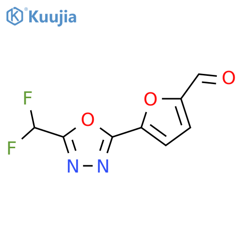 5-[5-(Difluoromethyl)-1,3,4-oxadiazol-2-yl]furan-2-carbaldehyde structure